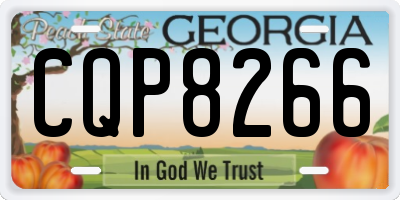 GA license plate CQP8266