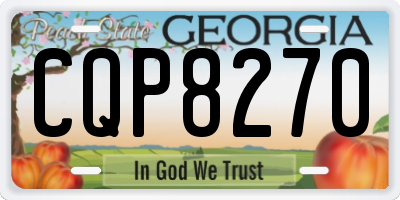 GA license plate CQP8270