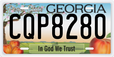 GA license plate CQP8280