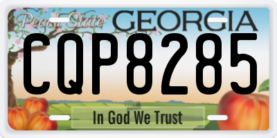 GA license plate CQP8285