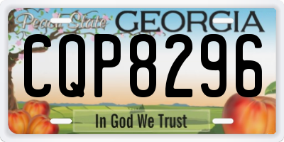 GA license plate CQP8296