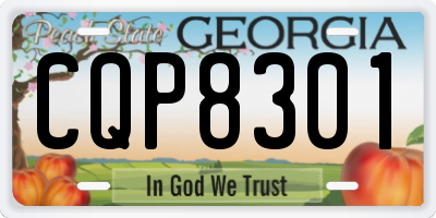 GA license plate CQP8301