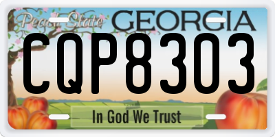 GA license plate CQP8303