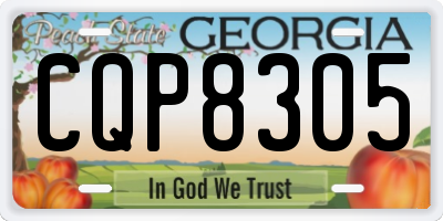 GA license plate CQP8305
