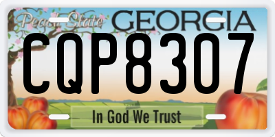 GA license plate CQP8307