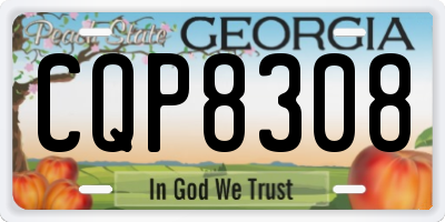 GA license plate CQP8308