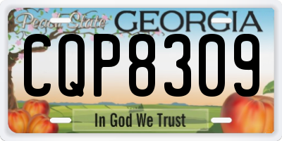 GA license plate CQP8309