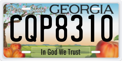 GA license plate CQP8310