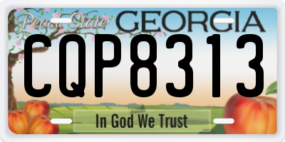 GA license plate CQP8313
