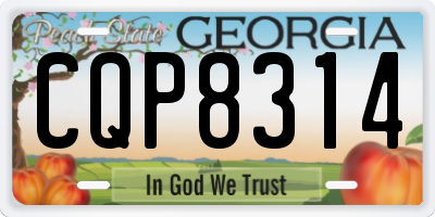 GA license plate CQP8314