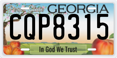 GA license plate CQP8315