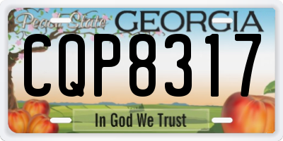 GA license plate CQP8317