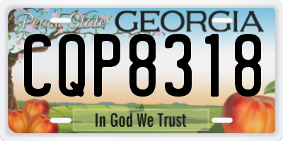 GA license plate CQP8318