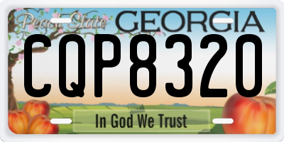 GA license plate CQP8320