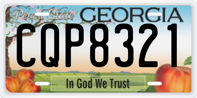 GA license plate CQP8321