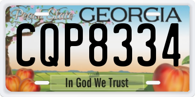 GA license plate CQP8334