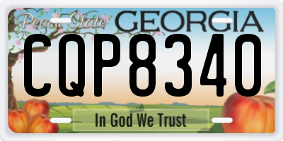 GA license plate CQP8340