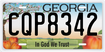 GA license plate CQP8342