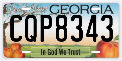 GA license plate CQP8343