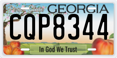 GA license plate CQP8344