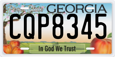 GA license plate CQP8345
