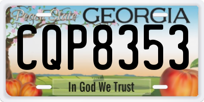 GA license plate CQP8353