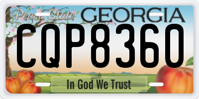 GA license plate CQP8360