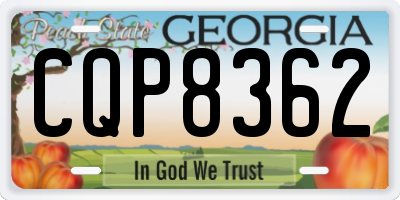 GA license plate CQP8362