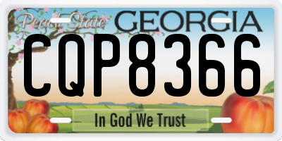 GA license plate CQP8366