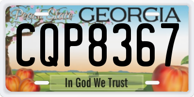 GA license plate CQP8367