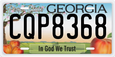GA license plate CQP8368