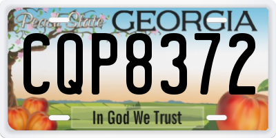 GA license plate CQP8372