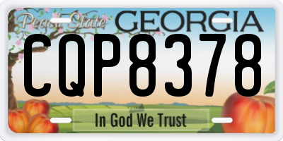 GA license plate CQP8378