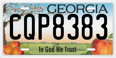 GA license plate CQP8383