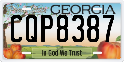 GA license plate CQP8387