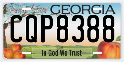 GA license plate CQP8388