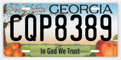 GA license plate CQP8389