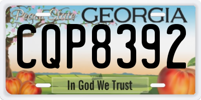 GA license plate CQP8392