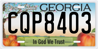 GA license plate CQP8403