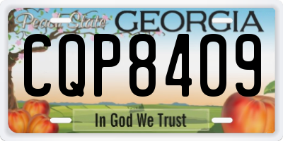 GA license plate CQP8409