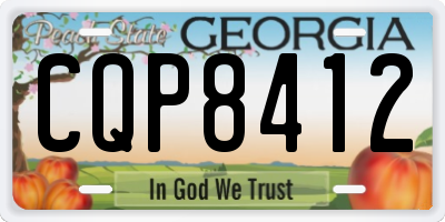 GA license plate CQP8412