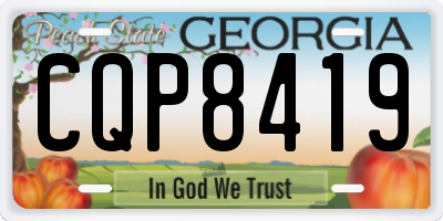 GA license plate CQP8419