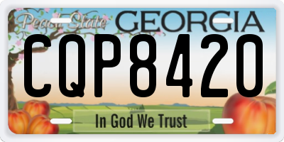 GA license plate CQP8420