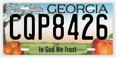 GA license plate CQP8426