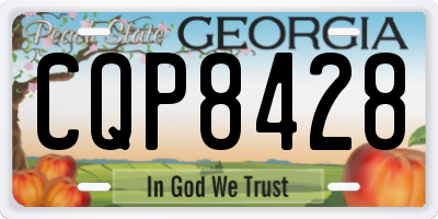 GA license plate CQP8428