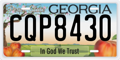 GA license plate CQP8430