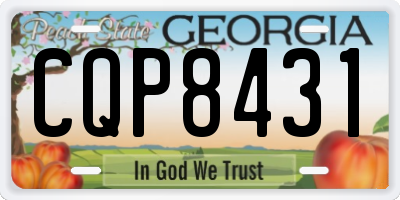 GA license plate CQP8431