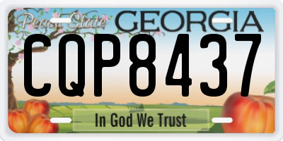 GA license plate CQP8437