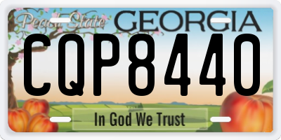GA license plate CQP8440