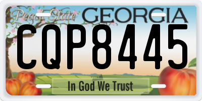 GA license plate CQP8445
